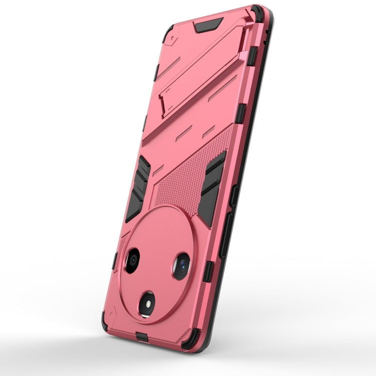 For Honor X50 5G Global / X9B Punk Armor 2 in 1 PC + TPU Phone Case with Holder(Light Red) - Honor Cases by PMC TechLife | Online Shopping South Africa | PMC TechLife | Buy Now Pay Later Mobicred