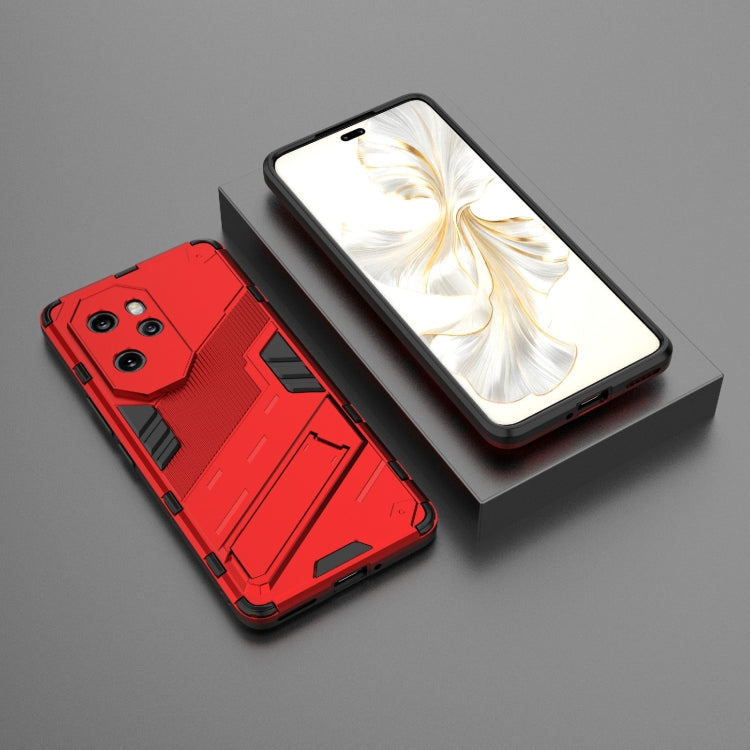 For Honor 100 Pro 5G Punk Armor 2 in 1 PC + TPU Phone Case with Holder(Red) - Honor Cases by PMC TechLife | Online Shopping South Africa | PMC TechLife | Buy Now Pay Later Mobicred