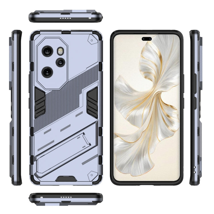 For Honor 100 Pro 5G Punk Armor 2 in 1 PC + TPU Phone Case with Holder(Grey)