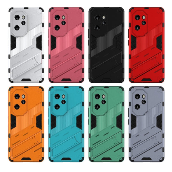 For Honor 100 Pro 5G Punk Armor 2 in 1 PC + TPU Phone Case with Holder(Green)
