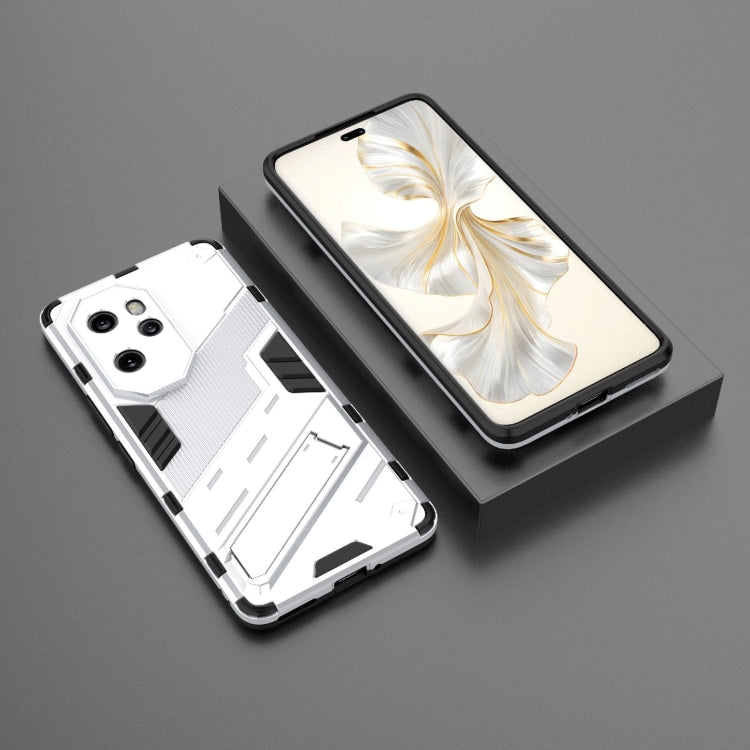 For Honor 100 Pro 5G Punk Armor 2 in 1 PC + TPU Phone Case with Holder(White) - Honor Cases by PMC TechLife | Online Shopping South Africa | PMC TechLife | Buy Now Pay Later Mobicred