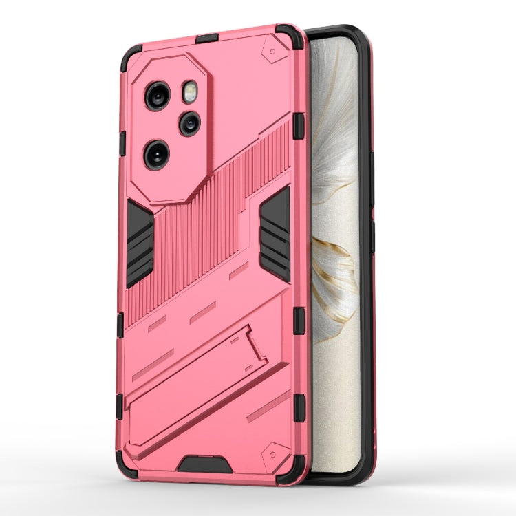 For Honor 100 Pro 5G Punk Armor 2 in 1 PC + TPU Phone Case with Holder(Light Red) - Honor Cases by PMC TechLife | Online Shopping South Africa | PMC TechLife | Buy Now Pay Later Mobicred