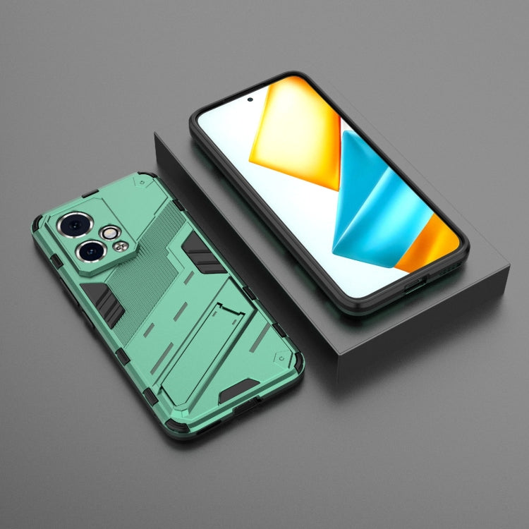 For Honor 90 GT 5G Punk Armor 2 in 1 PC + TPU Phone Case with Holder(Green)
