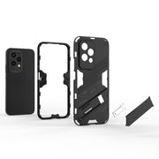 For Honor 200 Lite Global Punk Armor 2 in 1 PC + TPU Phone Case with Holder(Red)