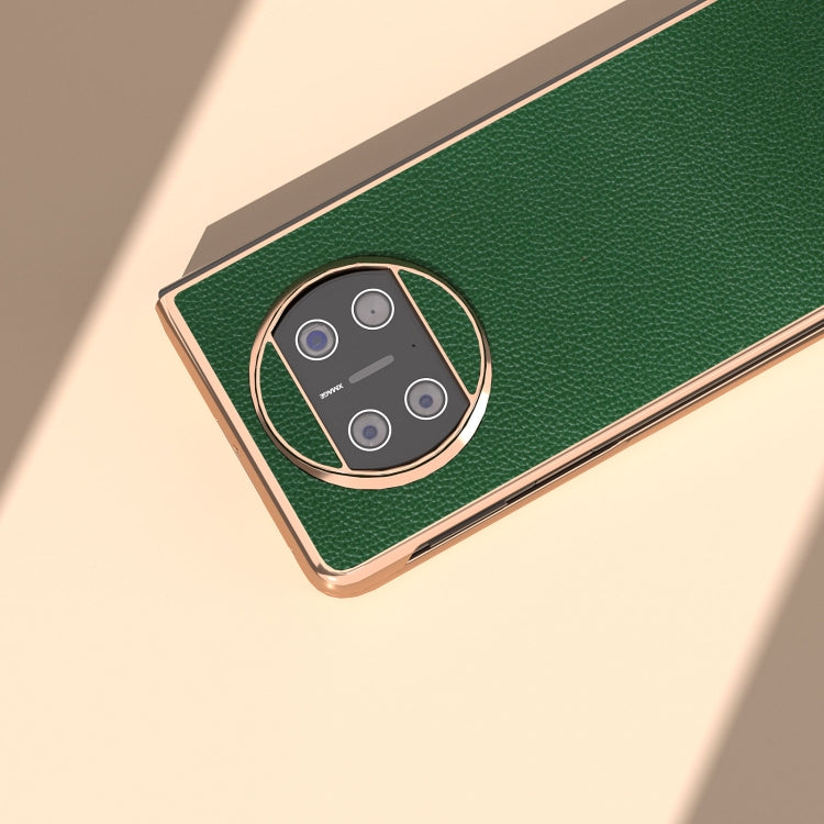 For Huawei Mate X3 Genuine Leather Mino Series Nano Plating Phone Case(Green) - Huawei Cases by PMC TechLife | Online Shopping South Africa | PMC TechLife | Buy Now Pay Later Mobicred
