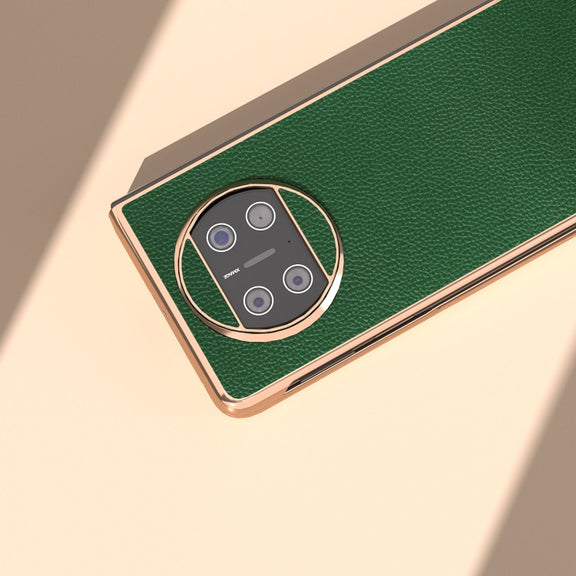 For Huawei Mate X3 Genuine Leather Mino Series Nano Plating Phone Case(Green)