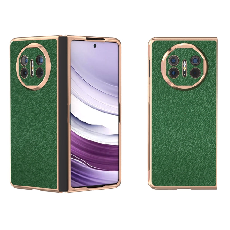 For Huawei Mate X5 Genuine Leather Mino Series Nano Plating Phone Case(Green) - free shipping - PMC TechLife - Order now!