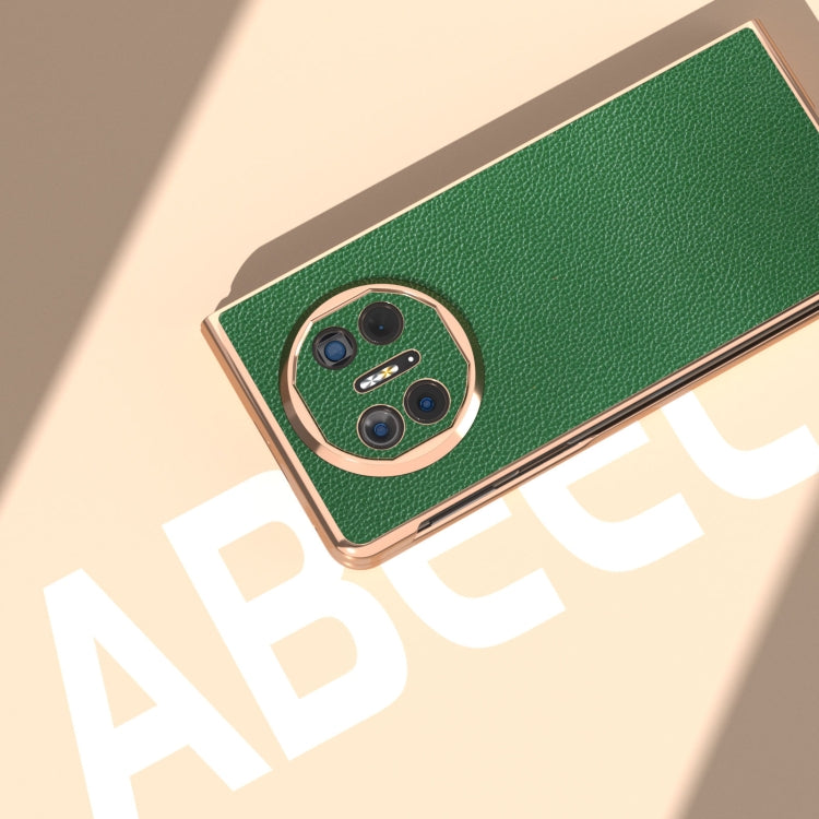 For Huawei Mate X5 Genuine Leather Mino Series Nano Plating Phone Case(Green) - free shipping - PMC TechLife - Order now!