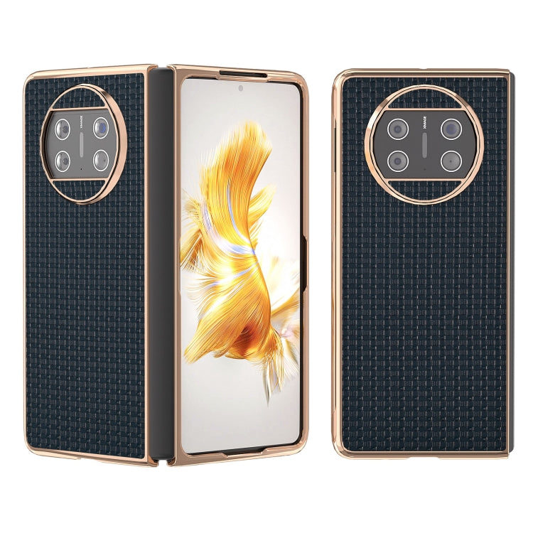 For Huawei Mate X3 Genuine Leather Luxury Series Nano Plating Phone Case(Royal Blue) - Huawei Cases by PMC TechLife | Online Shopping South Africa | PMC TechLife | Buy Now Pay Later Mobicred