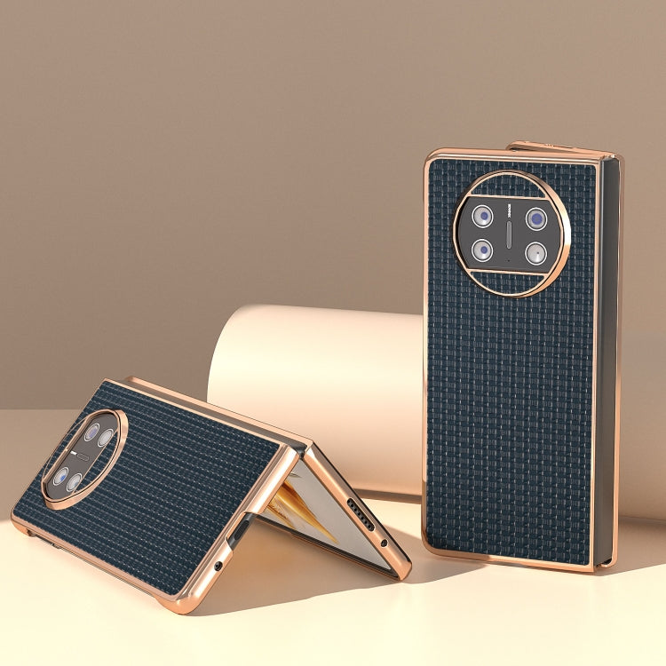For Huawei Mate X3 Genuine Leather Luxury Series Nano Plating Phone Case(Royal Blue) - Huawei Cases by PMC TechLife | Online Shopping South Africa | PMC TechLife | Buy Now Pay Later Mobicred