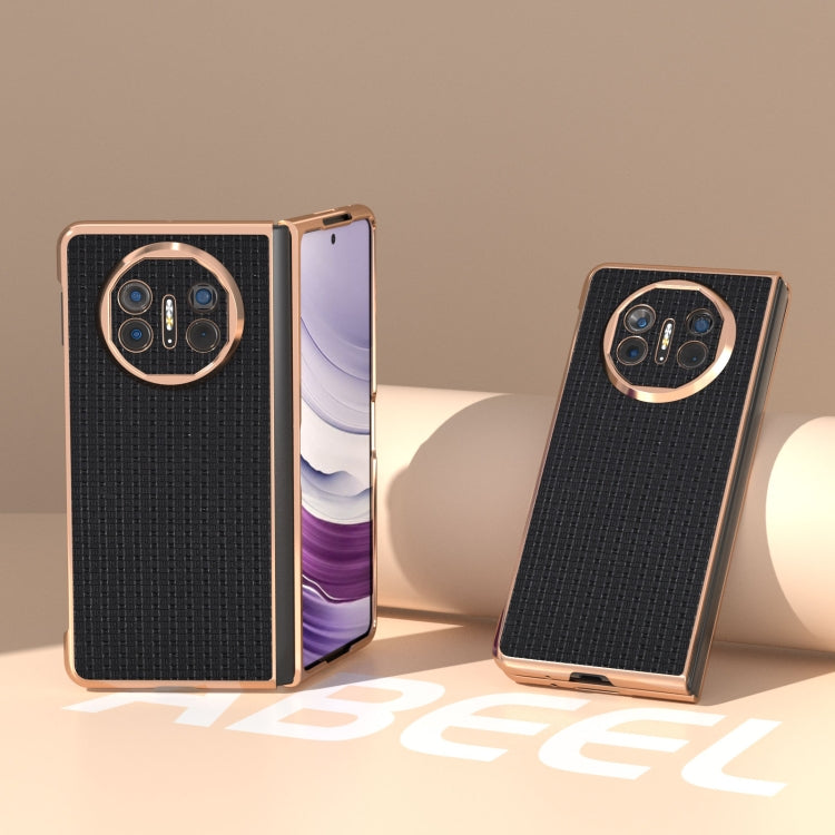 For Huawei Mate X5 Genuine Leather Luxury Series Nano Plating Phone Case(Black) - Huawei Cases by PMC TechLife | Online Shopping South Africa | PMC TechLife | Buy Now Pay Later Mobicred