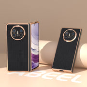 For Huawei Mate X5 Genuine Leather Luxury Series Nano Plating Phone Case(Black)
