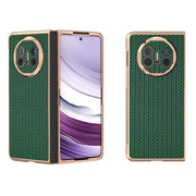 For Huawei Mate X5 Genuine Leather Luxury Series Nano Plating Phone Case(Dark Green)