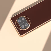 For Huawei Mate X3 Genuine Leather Silk Series Nano Plating Phone Case(Coffee)