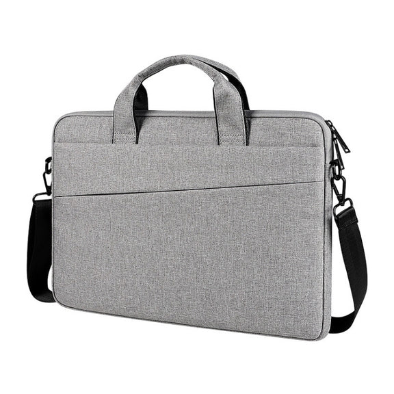 For 14.1 inch ST01S Water-resistant Oxford Laptop Diagonal Shoulder Handbag(Light Grey)