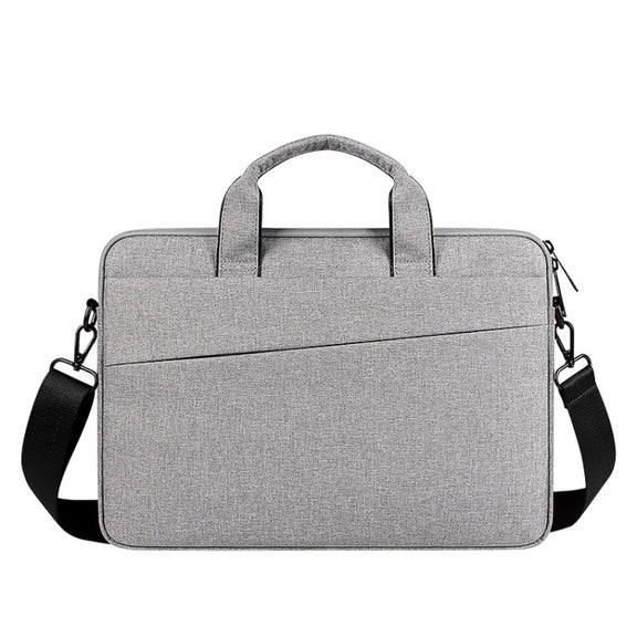 For 14.1 inch ST01S Water-resistant Oxford Laptop Diagonal Shoulder Handbag(Light Grey)