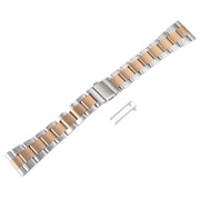 For Huawei Watch 4 22mm Three-bead Stainless Steel Watch Band(Silver Rose Gold)
