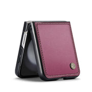 For Samsung Galaxy Z Flip5 CaseMe 023 Butterfly Buckle Litchi Texture RFID Anti-theft Leather Phone Case(Wine Red)