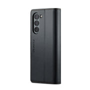 For Samsung Galaxy Z Fold6 5G CaseMe 023 Butterfly Buckle Litchi Texture RFID Anti-theft Leather Phone Case(Black)
