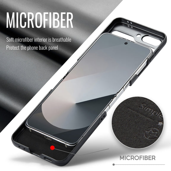For Samsung Galaxy Z Flip6 5G CaseMe 023 Butterfly Buckle Litchi Texture RFID Anti-theft Leather Phone Case(Black)
