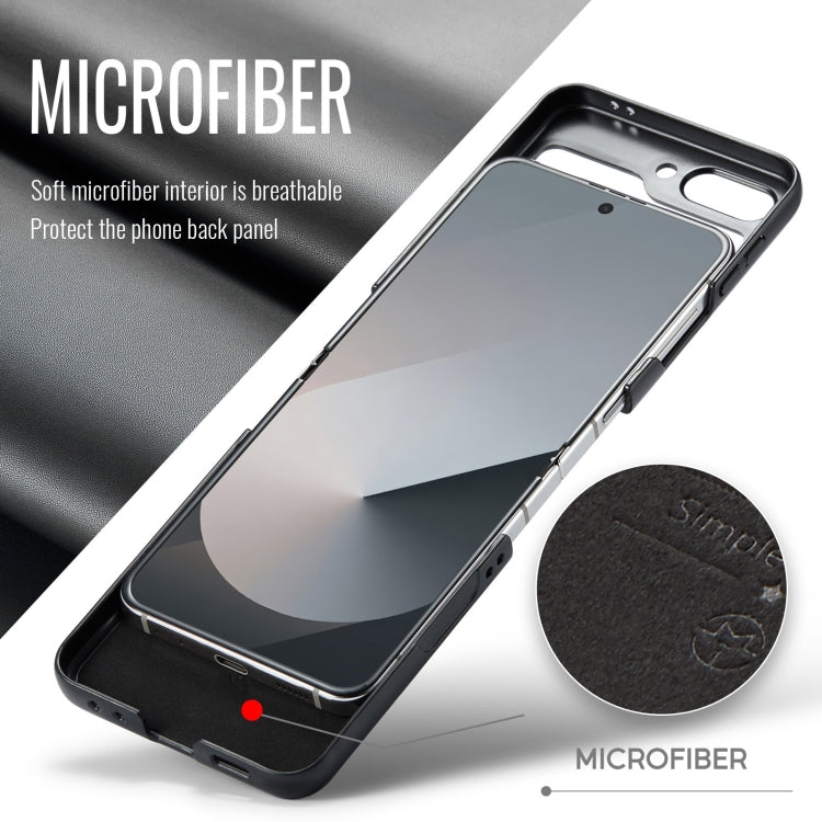 For Samsung Galaxy Z Flip6 5G CaseMe 023 Butterfly Buckle Litchi Texture RFID Anti-theft Leather Phone Case(Black)