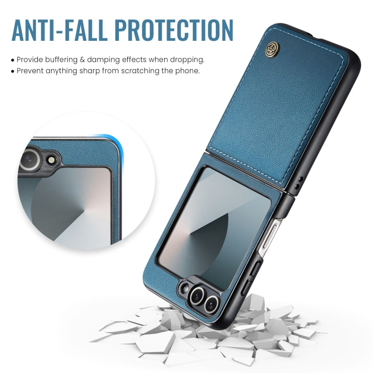 For Samsung Galaxy Z Flip6 5G CaseMe 023 Butterfly Buckle Litchi Texture RFID Anti-theft Leather Phone Case(Blue)