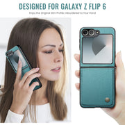 For Samsung Galaxy Z Flip6 5G CaseMe 023 Butterfly Buckle Litchi Texture RFID Anti-theft Leather Phone Case(Pearly Blue)