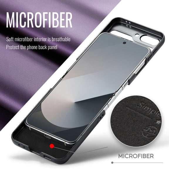 For Samsung Galaxy Z Flip6 5G CaseMe 023 Butterfly Buckle Litchi Texture RFID Anti-theft Leather Phone Case(Pearly Purple)