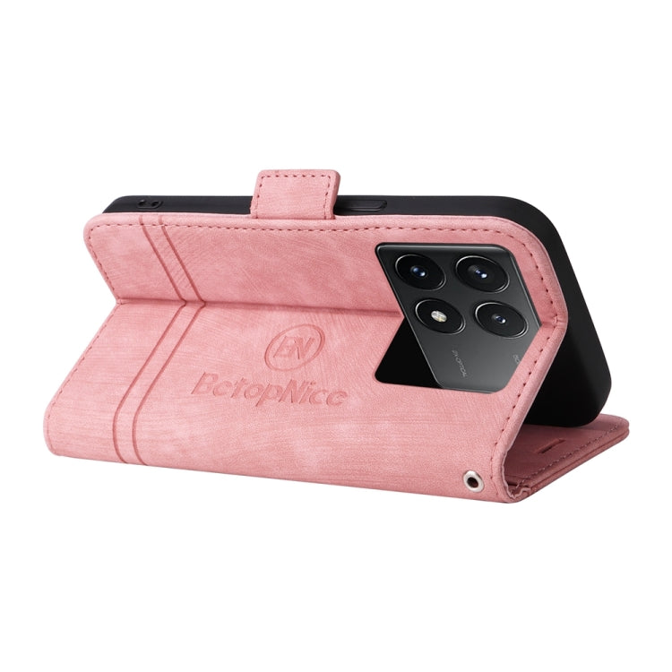 For Xiaomi Redmi K70 / K70 Pro 5G BETOPNICE Dual-side Buckle Leather Phone Case(Pink) - Xiaomi Cases by BETOPNICE | Online Shopping South Africa | PMC Jewellery | Buy Now Pay Later Mobicred