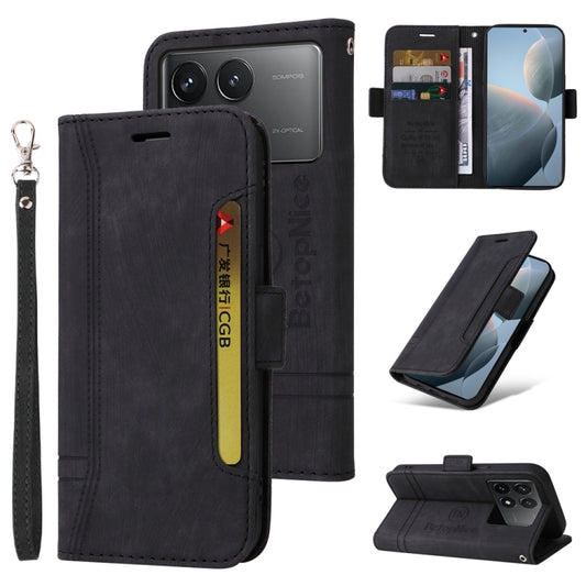 For Xiaomi Redmi K70 / K70 Pro 5G BETOPNICE Dual-side Buckle Leather Phone Case(Black) - Xiaomi Cases by BETOPNICE | Online Shopping South Africa | PMC Jewellery | Buy Now Pay Later Mobicred