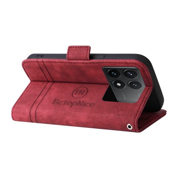 For Xiaomi Redmi K70 / K70 Pro 5G BETOPNICE Dual-side Buckle Leather Phone Case(Red)