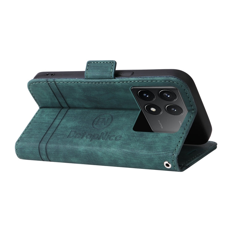 For Xiaomi Redmi K70 / K70 Pro 5G BETOPNICE Dual-side Buckle Leather Phone Case(Green)