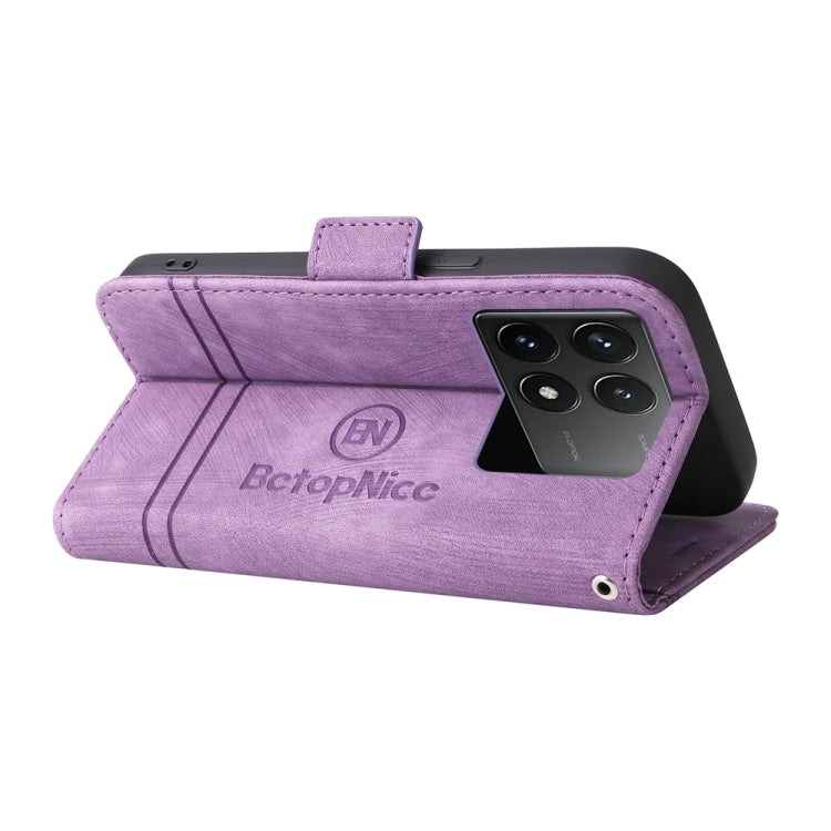 For Xiaomi Redmi K70 / K70 Pro 5G BETOPNICE Dual-side Buckle Leather Phone Case(Purple)
