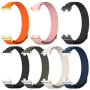 For Huawei Band 8 / 9 / 10 Mijobs Nylon Breathable Watch Band(Black+Silver)