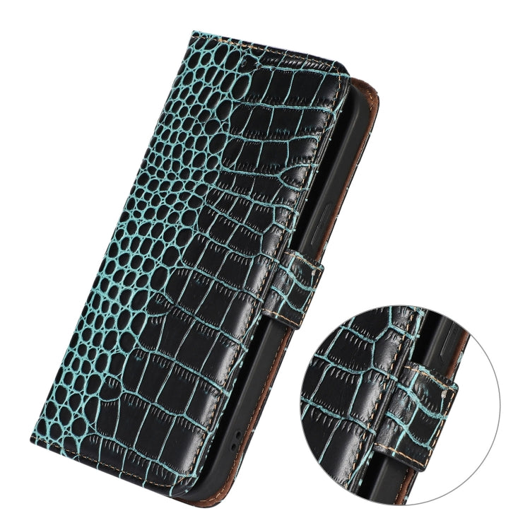 For Honor 100 Pro Crocodile Top Layer Cowhide Leather Phone Case(Green) - Honor Cases by PMC TechLife | Online Shopping South Africa | PMC TechLife | Buy Now Pay Later Mobicred