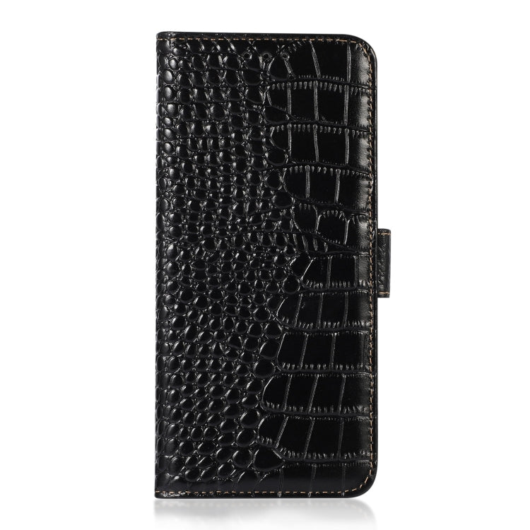 For Honor Play 60 Plus / 200 Smart Crocodile Top Layer Cowhide Leather Phone Case(Black)