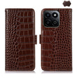 For Honor Play 60 Plus / 200 Smart Crocodile Top Layer Cowhide Leather Phone Case(Brown) - Honor Cases by PMC TechLife | Online Shopping South Africa | PMC TechLife | Buy Now Pay Later Mobicred