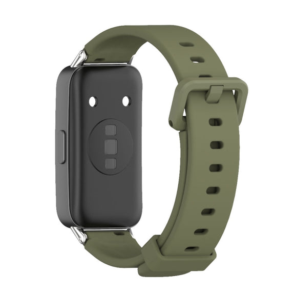For Huawei Band 8 / 9 / 10 Mijobs Silicone Breathable Watch Band(Army Green)