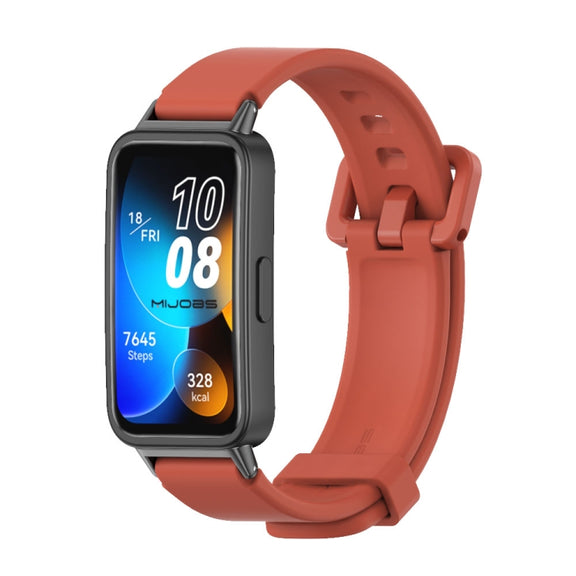 For Huawei Band 8 / 9 / 10 Mijobs Silicone Breathable Watch Band(Orange+Black)