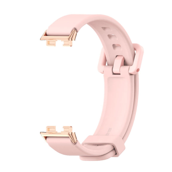 For Huawei Band 8 / 9 / 10 Mijobs Silicone Breathable Watch Band(Pink+Rose Gold)