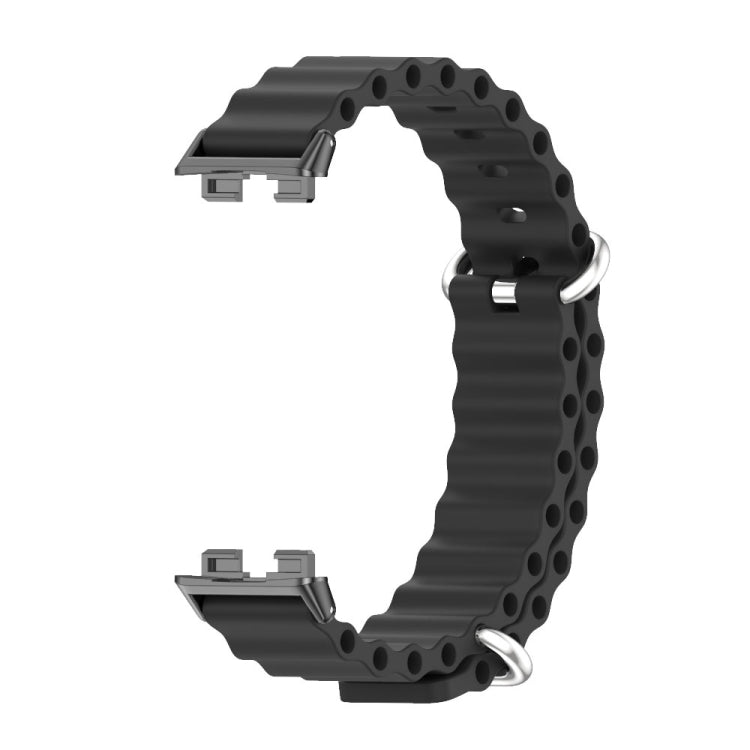 For Huawei Band 8 / 9 / 10 Mijobs Marine Silicone Breathable Watch Band(Black) - Watch Bands by MIJOBS | Online Shopping South Africa | PMC TechLife | Buy Now Pay Later Mobicred