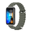 For Huawei Band 8 / 9 / 10 Mijobs Marine Silicone Breathable Watch Band(Khaki Green+Silver) - Watch Bands by MIJOBS | Online Shopping South Africa | PMC TechLife | Buy Now Pay Later Mobicred