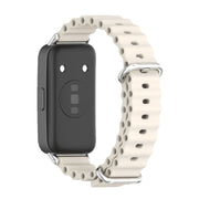 For Huawei Band 8 / 9 / 10 Mijobs Marine Silicone Breathable Watch Band(Grey+Silver)