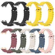 For Huawei Band 8 / 9 / 10 Mijobs Marine Silicone Breathable Watch Band(Pink+Rose Gold)