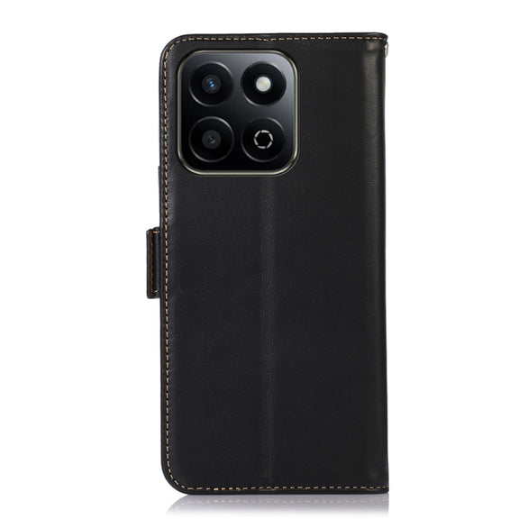 For Honor Play 60 Plus / 200 Smart Crazy Horse Top Layer Cowhide Leather Phone Case(Black)