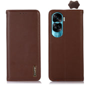For Honor 90 Lite 5G / X50i KHAZNEH Nappa Top Layer Cowhide Leather Phone Case(Brown)
