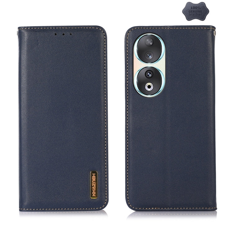 For Honor 90 KHAZNEH Nappa Top Layer Cowhide Leather Phone Case(Blue) - Honor Cases by PMC TechLife | Online Shopping South Africa | PMC TechLife | Buy Now Pay Later Mobicred