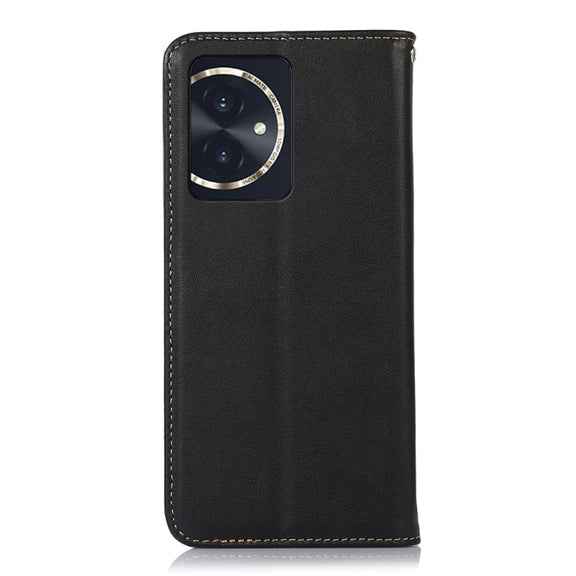 For Honor 100 KHAZNEH Nappa Top Layer Cowhide Leather Phone Case(Black)