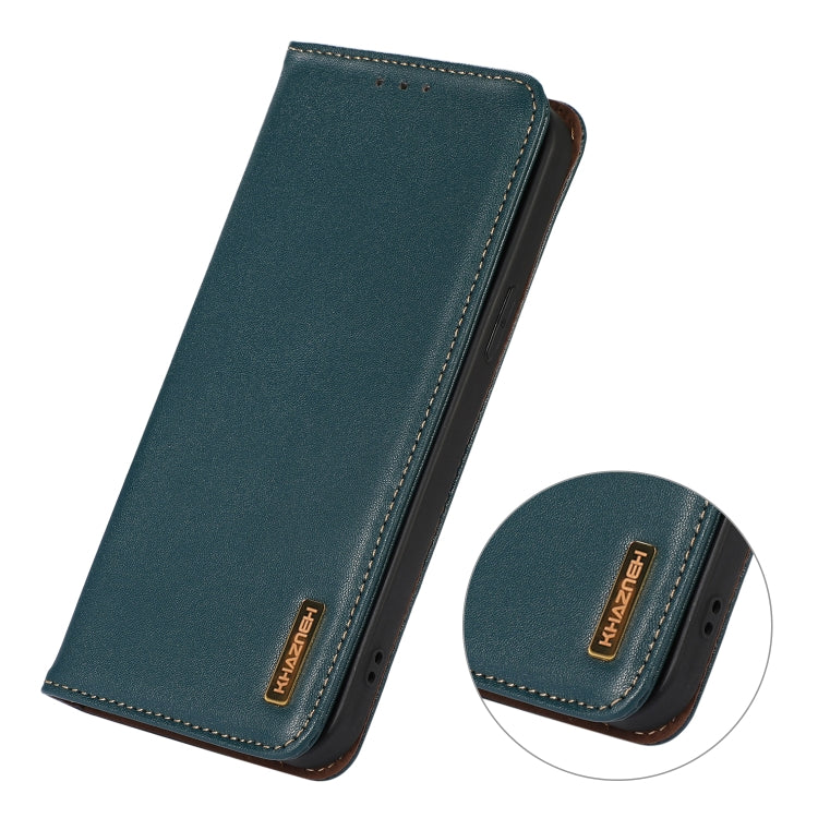 For Honor 100 KHAZNEH Nappa Top Layer Cowhide Leather Phone Case(Green) - Honor Cases by PMC TechLife | Online Shopping South Africa | PMC TechLife | Buy Now Pay Later Mobicred