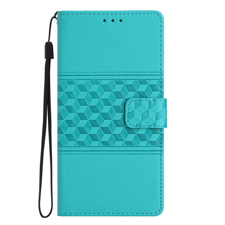 For iPhone 16 Diamond Embossed Skin Feel Leather Phone Case(Blue) - iPhone 16 Cases by PMC TechLife | Online Shopping South Africa | PMC TechLife | Buy Now Pay Later Mobicred